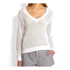 ★ Rag & Bone Open Knit V-Neck Sweater - White ★